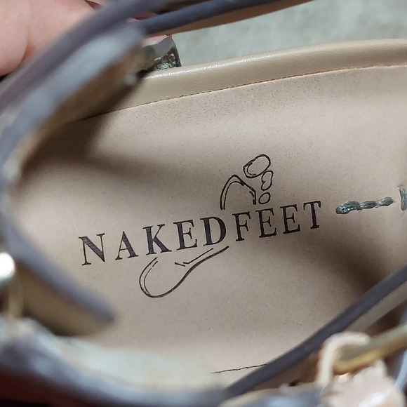 Naked Feet‎ Crux Leather Suede Strappy Wedge Sandals - Picture 12 of 16